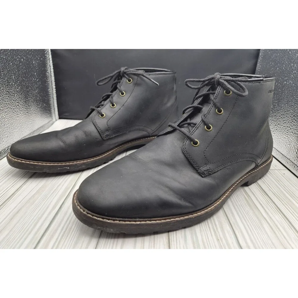 Cole Haan Nathan Black Leather Chukka Boots C30633 Mens Size 12 M Lace Up Dress